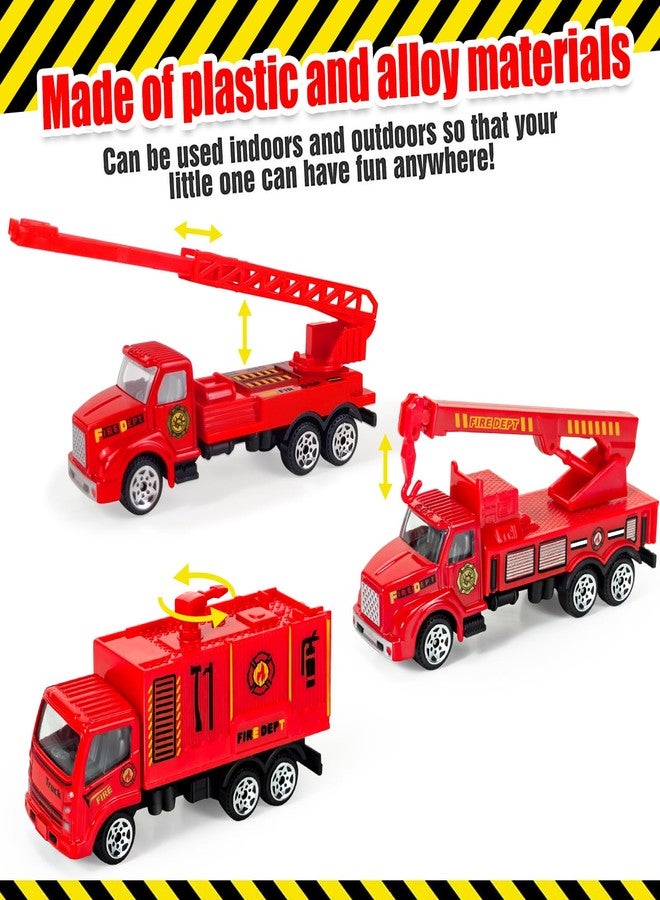 Bloolilies 6 Pack Diecast Cars Toys, Mini Fire Trucks for Toddlers 3-5 Kids Fire Engine City Emergency Vehicles Set for Boys Girls Age 3 4 5 6 7 Years Old Firetruck Party Decorations Easter Valentines Gifts - Image 4